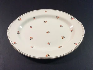 Homer Laughlin Nautilus Cardinal Red Flower 11-3/4 In. Long Serving Platter (EX) - Picture 1 of 6