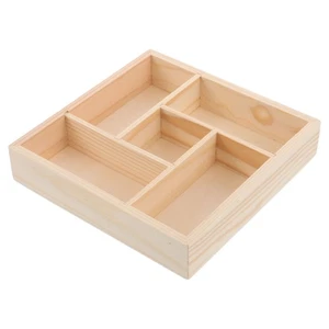 Joyero de madera multi-red bandeja dividida para servir con secciones - Imagen 1 de 12