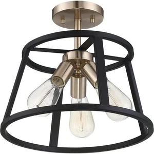 Nuvo Lighting 60/6643 Chassis Flush Mount Copper Brushed Brass and Matte Black - Picture 1 of 8