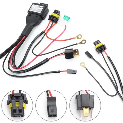 H4 Hi-Low Relay Wiring Harness HID LED Headlight Light Lamp Wire Plug Adapter - Image 1 of 4