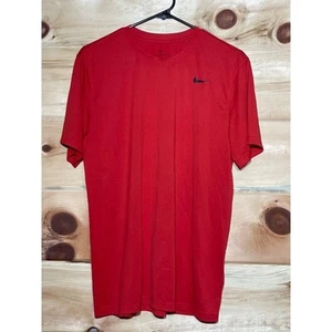 Nike Men's The Dri-Fit Tee. Red. Black Logo. Size large. athleisure/athletic - Picture 1 of 4