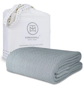Cotton Blankets for Queen Size bed | All Season 100 Cotton Queen Size Blanket | - Picture 1 of 9
