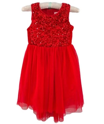 Vestido de festa infantil Cat & Jack meninas lantejoulas de tule Natal tamanho 6  - Imagem 1 de 4
