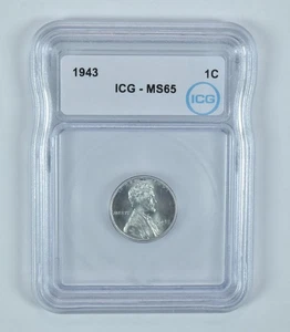 1943 Lincoln Wheat Cent MS65 ICG *1476 - Picture 1 of 5