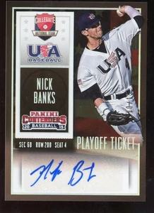 Nick Banks 2015 USA Baseball Auto Playoff Ticket #46 Serial #d 10/15 Texas A&M - Picture 1 of 2