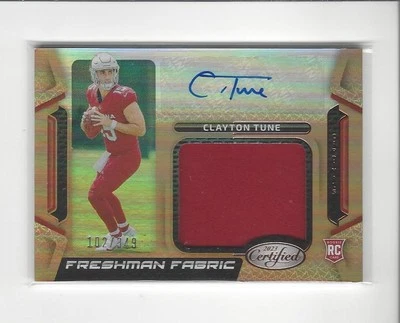 2023 Certified Freshman Fabric Bronze Clayton Tune AUTOGRAPH PATCH Cardinals/349 - Image 1 of 2