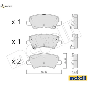 BRAKE PAD SET DISC BRAKE 22-1166-0 FOR KIA G3LD/G3LA/G3LC 1.0L 3cyl MORNING 1.2L - Picture 1 of 9