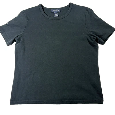 Jones New York Signature Black T Shirt Womens M Stretch Cotton Basic Tee - Image 1 of 4