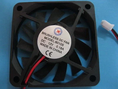 10pcs Brushless DC Cooling Fan 12V 6010S 11 Blade 60x60x10mm Sleeve Bearing 2pin - Image 1 of 2
