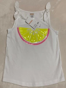 Gymboree Girl's Watermelon Sequin White Girl Tank with Pink & Yellow Size 6 - Picture 1 of 7
