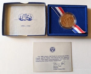 1986 Statue of Liberty Proof Half Dollar Commemorative Coin US Mint Ellis Island - Picture 1 of 8