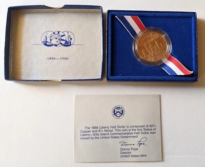 1986 Statue of Liberty Proof Half Dollar Commemorative Coin US Mint Ellis Island - Image 1 of 4