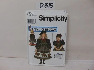 UNCUT SIMPLICITY DAISY KINGDOM PATTERN 8358 GIRL & DOLL DRESS SZ KK 7,8,10,12 - Picture 1 of 3