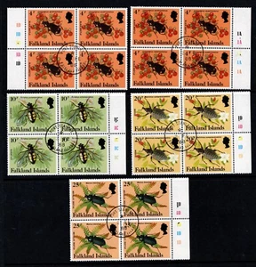 FALKLAND ISLANDS 1985 INSECTS SET OF 5 1988 BOOKLET PANES FINE USED SG.SB7 - Picture 1 of 1
