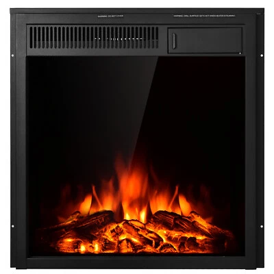 22.5" Electric Fireplace Insert Freestanding & Recessed Heater Log Flame Remote - Image 1 of 4