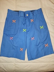 Vineyard Vines Breaker Shorts Mens 30 Blue Neon Embroidered Cross Fishbone NWT - Picture 1 of 4