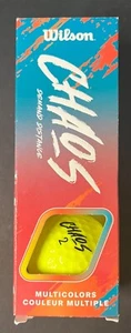 Palline da golf Wilson Chaos 1 manicotto di 3 giallo brillante nuove con scatola - Foto 1 di 3