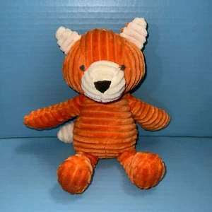 Carters Orange White Corduroy Fox 11" Plush Ribbed Stuffed Animal Baby Lovey - Picture 1 of 5
