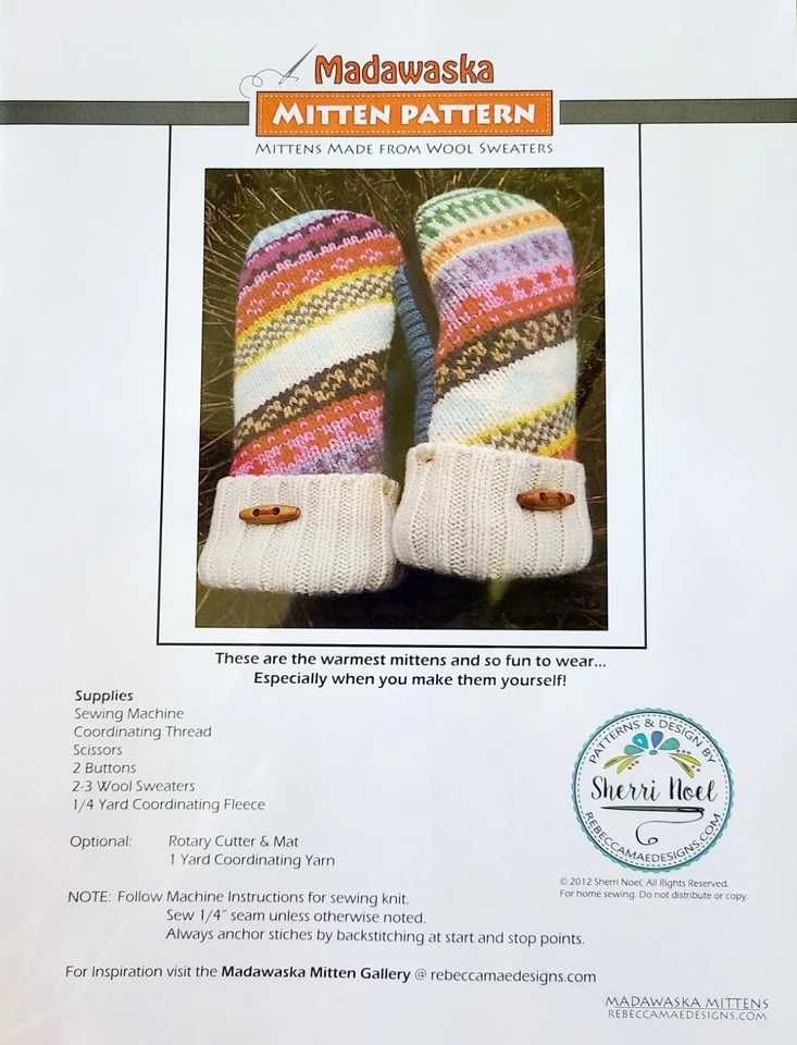 Madawaska Mitten Pattern Made With Wool Sweaters - Image 1 of 3