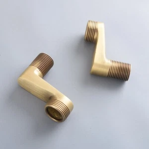 A of Pair Antique Brass Claw Foot Bathtub Faucet Adjustable Swing Arms  - Picture 1 of 7