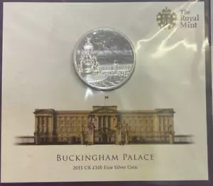 2015 BUCKINGHAM PALACE £100 - BU - ONE HUNDRED POUNDS FINE SILVER UK COIN PACK - Picture 1 of 1