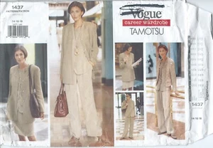 Vogue 1437 sewing pattern JACKET VEST TOP SKIRT PANTS sizes 14-16-18 sew TAMOTSU - Picture 1 of 2