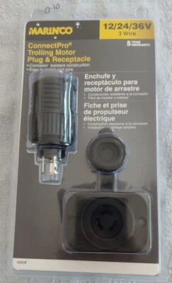 NEW Marinco 12VCP 3-Wire ConnectPro Receptacle & Plug Trolling Motor Minn Kota - Image 1 of 4