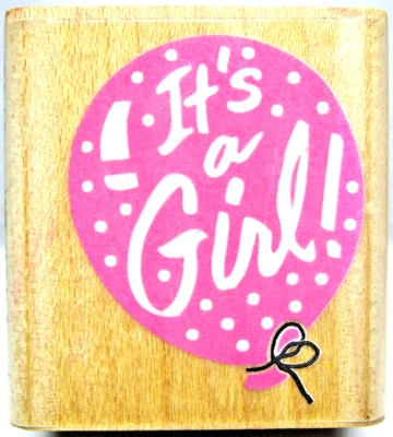 Estampida de goma impresiones elegantes - es una niña - 1 1/2" x 1 5/8" goma en sello Foto 1 de 4