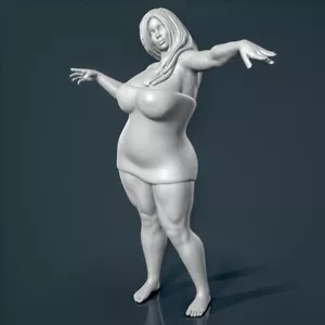 Figura de resina sin pintar. Chica mujer bbw sexy 1/18 1/24 1/43 1/32 - Imagen 1 de 6