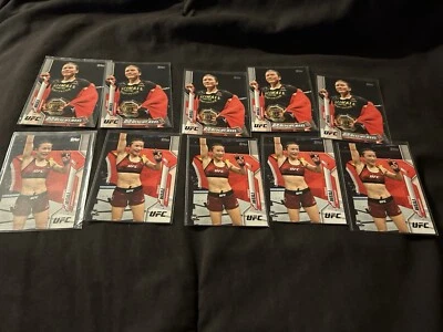 2020 Topps UFC Highlight Reel And Base Rookie Cards Of Zhang Weili 10 Card Lot - Image 1 of 3