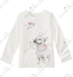 Camiseta Gymboree Tres Fabuluos Princesa Perro Top Marfil Manga Larga Niña Talla 7 Nueva con Etiquetas - Imagen 1 de 3