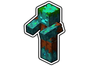 #1316 Drowned Zombie Block World Sticker Vinyl Decal Die-Cut Car Laptop - Picture 1 of 1
