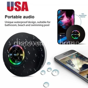 Portable Mini Bluetooth Speaker Waterproof Shower LED Light, Hiking Biking Camp - Picture 1 of 27