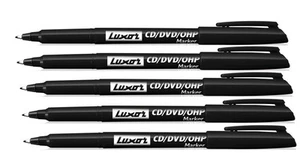 5 x FINE TIP Permanent Marker Pens BLACK CD / DVD Pens Colour Color - Bild 1 von 4