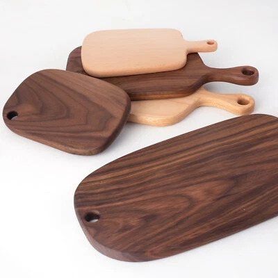 Tabla de queso de madera para servir cortar bandeja de roble macizo con mango Foto 1 de 4