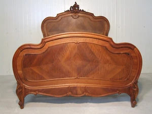 KM 408 Elegantes antikes Bett im Louis XV Stil  Nussbaum aus Frankreich um 1900 - Bild 1 von 24