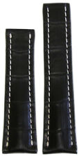 22mm RIOS1931 for Panatime Black Genuine Alligator Watch Band WS For Breitling