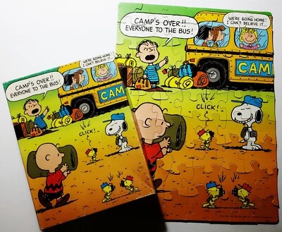 Rompecabezas de 63 piezas Golden Peanuts 1971 vintage *COMPLETO EN CAJA* Camp Snoopy Foto 1 de 4
