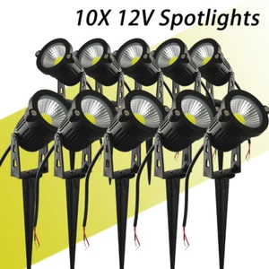 10X Low Voltage LED Lawn Spot Lamps 12V Cool/Warm White Hardwired Outdoor Yard - Picture 1 of 15