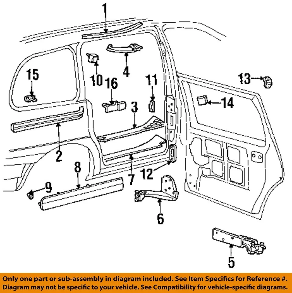 Placa guía puerta corredera lateral Windstar Ford OEM 95-98 F58Z16268B66A Foto 1 de 1