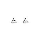 Sterling Silver Mini Triangle Bubble Ball Bead Stud Earrings Boxed