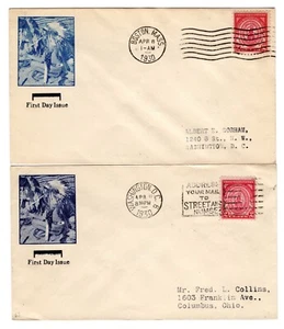 #682 Massachusetts Bay Colony 1930 FDC - Gorham Planty #4 PAIR DC & Boston - Picture 1 of 2