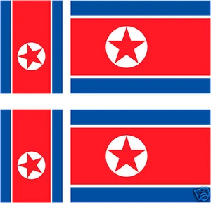6 Stickers autocollant Vinyl 3ex[100x6mm] + 3ex[60x36mm] drapeau COREE DU NORD - Picture 1 of 1