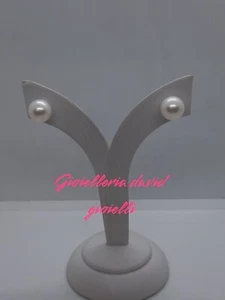 Orecchini In Oro 18kt Con Perla Naturale Millimetri 9,5/10 - Foto 1 di 4