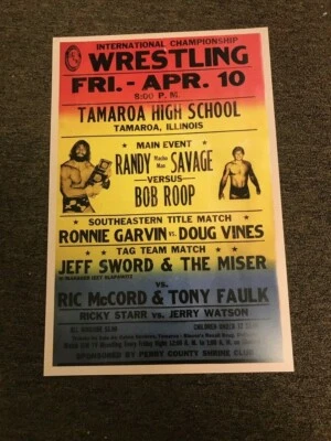 Vintage Style 70's-80s ICW Wrestling Promo Poster Macho Man Randy Savage 12x18 - Image 1 of 3