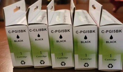 Green Project C-PGI5BKR Black Ink Cartridge (5 cartridges) FOR CANON printers - Image 1 of 2