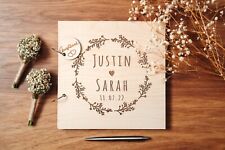 Modern Floral Ring Guestbook, Personalised Guest Book, boho, rustic, engraved