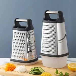 Kitchen Stainless Steel 4-Sided Box Food Grater Vegetable Cheese Slicer Shredder - Picture 1 of 7