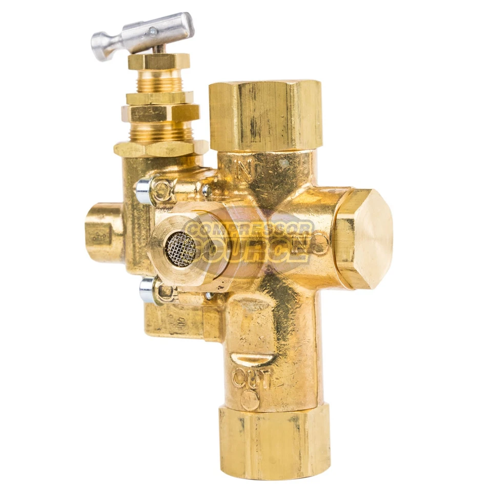Combo de válvula de retención de descargador de compresor piloto de aire de gas 95 - 125 PSI 1/2" hembra Foto 1 de 4