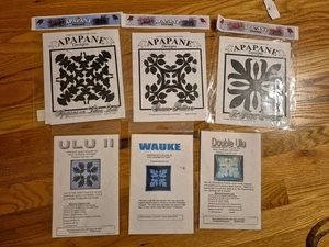 6 Hawaiian Quilt Patterns-5 Sealed, One Open - Picture 1 of 13